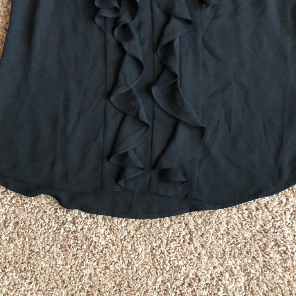 WHBM Black Ruffle-Front Shell Size 8 - Picture 6 of 10